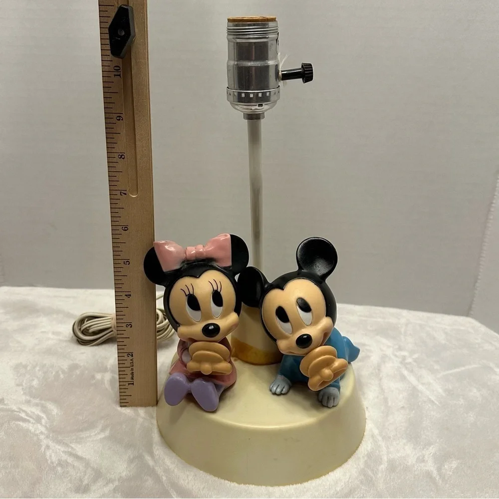 Vintage 1984 Baby Mickey Minnie Mouse Lamp Dolly Toy Co. Disney TESTED WORKS